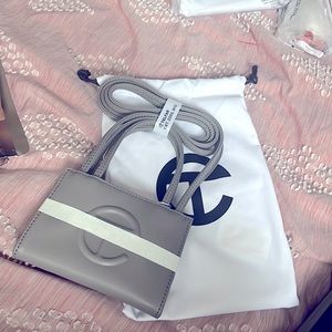 telfar grey small shopping bag